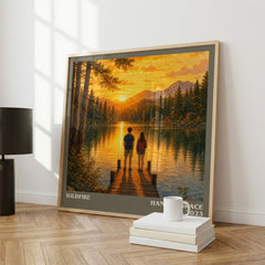 Wildfire literary print framed by window – literary home decor