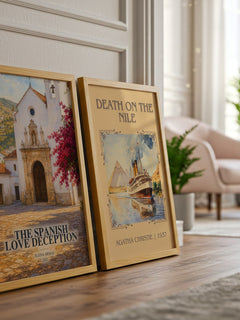 The Spanish Love Deception watercolour print framed by window – literary home decor