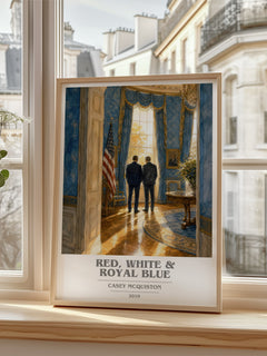 Red, White & Royal Blue book cover poster colour and style options – Casey McQuiston book art