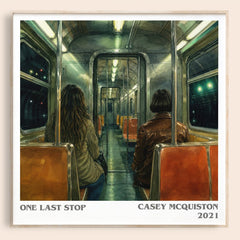 One Last Stop literary book poster by Casey McQuiston – framed literary art print
