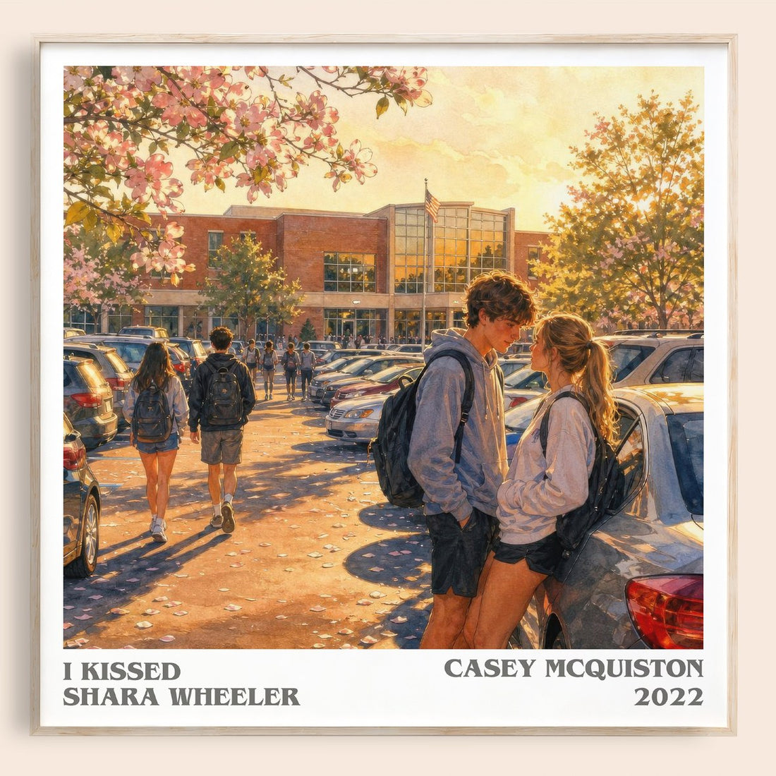I Kissed Shara Wheeler literary book poster by Casey McQuiston – framed literary art print