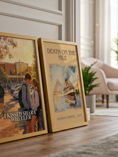 I Kissed Shara Wheeler watercolour print framed by window – literary home decor