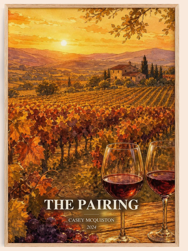 The Pairing watercolour book poster by Casey McQuiston – framed literary art print