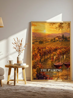 The Pairing watercolour print in frame leaning in hallway – romance wall art