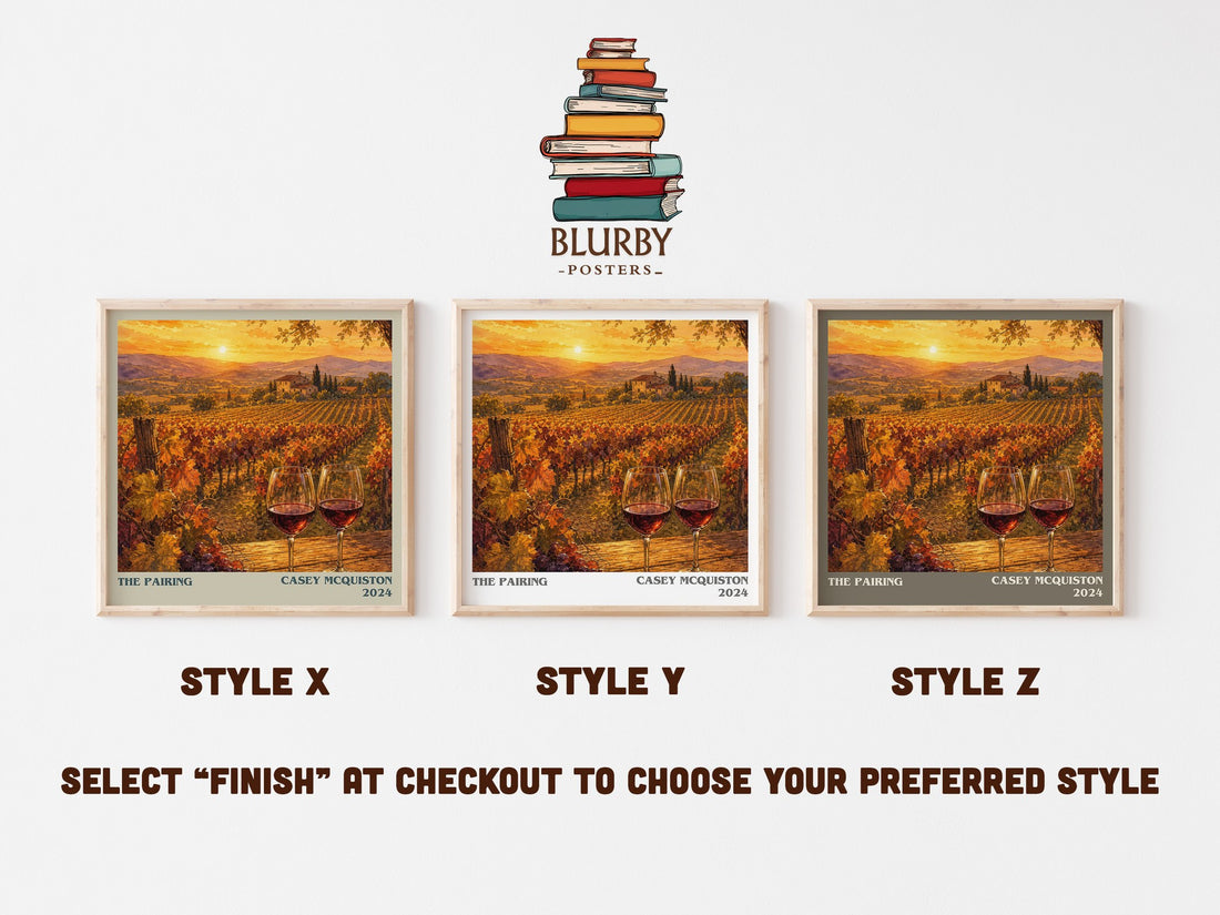 The Pairing literary print in frame leaning in hallway – romance wall art (mockup)