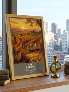 The Pairing book cover print framed by window – literary home decor