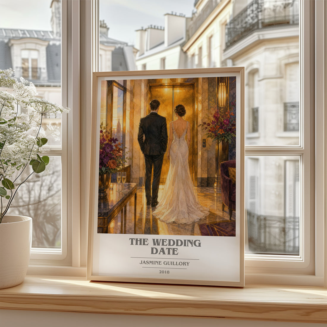 The Wedding Date book cover poster colour and style options – Jasmine Guillory book art