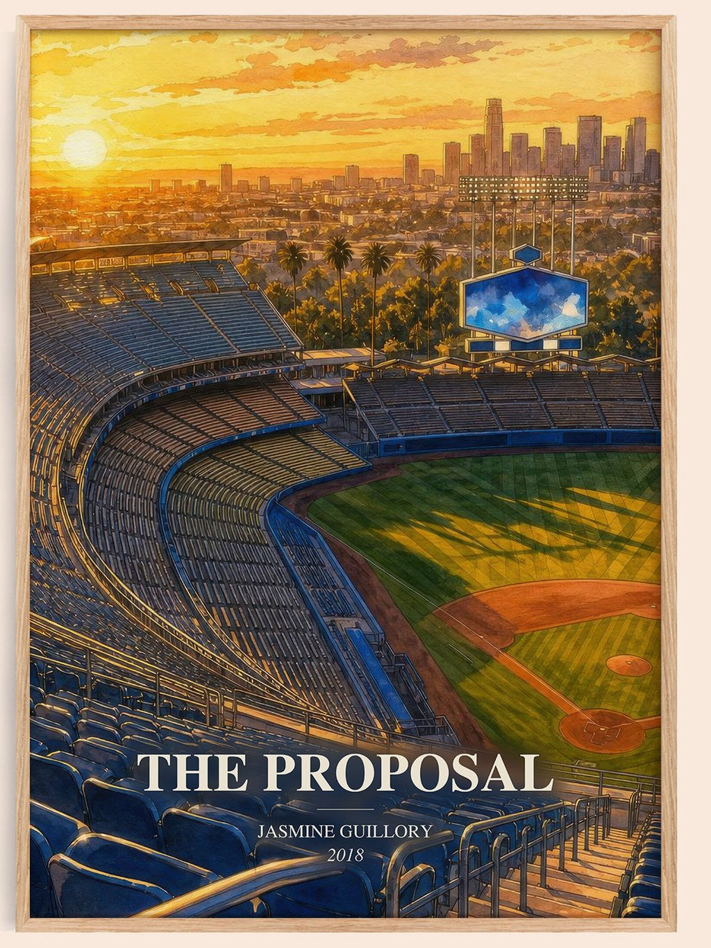 The Proposal watercolour book poster by Jasmine Guillory – framed literary art print