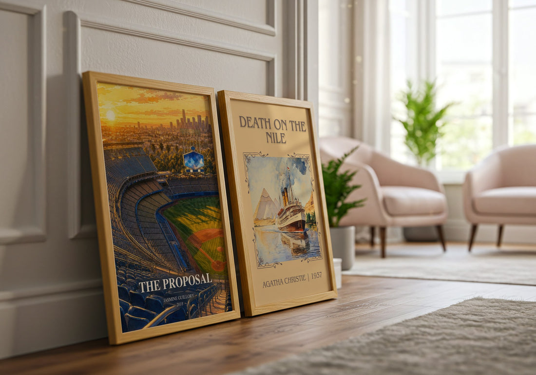 The Proposal watercolour print framed by window – literary home decor