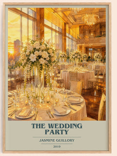 The Wedding Party book cover book poster by Jasmine Guillory – framed literary art print