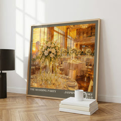 The Wedding Party literary print framed by window – literary home decor