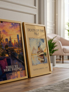 While We Were Dating watercolour print framed by window – literary home decor