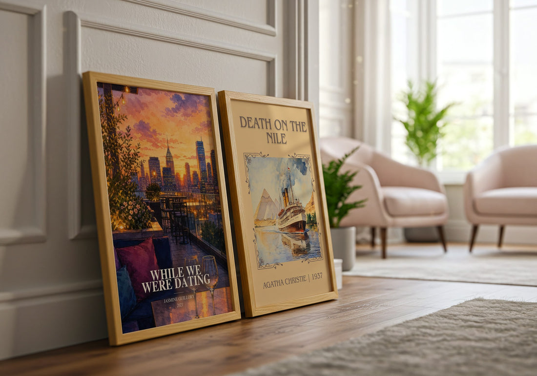 While We Were Dating watercolour print framed by window – literary home decor