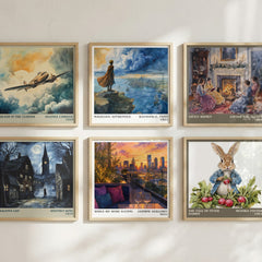 While We Were Dating Literary Art Print by Jasmine Guillory – square print in a six-frame gallery wall