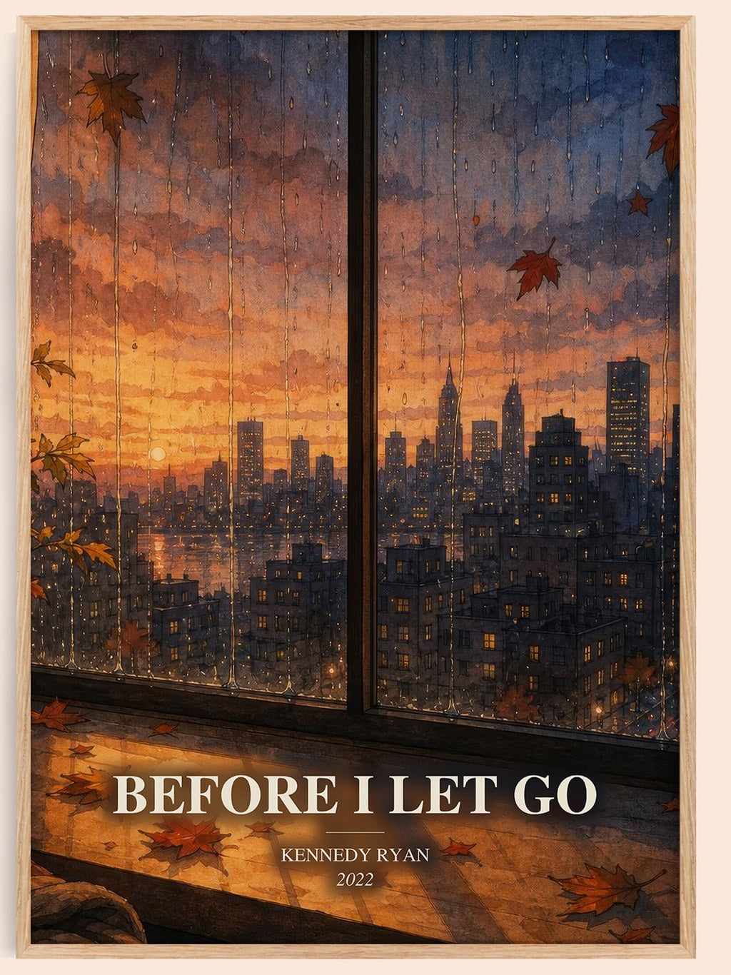 Before I Let Go watercolour book poster by Kennedy Ryan – framed literary art print