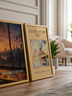 Before I Let Go watercolour print framed by window – literary home decor