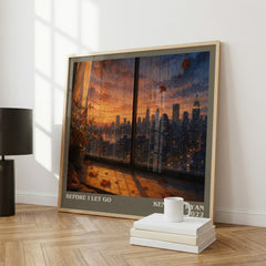 Before I Let Go literary print framed by window – literary home decor