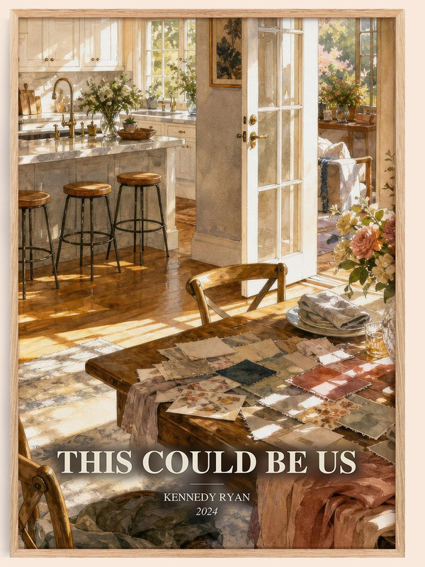 This Could Be Us watercolour book poster by Kennedy Ryan – framed literary art print