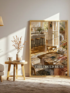 This Could Be Us watercolour print in frame leaning in hallway – romance wall art