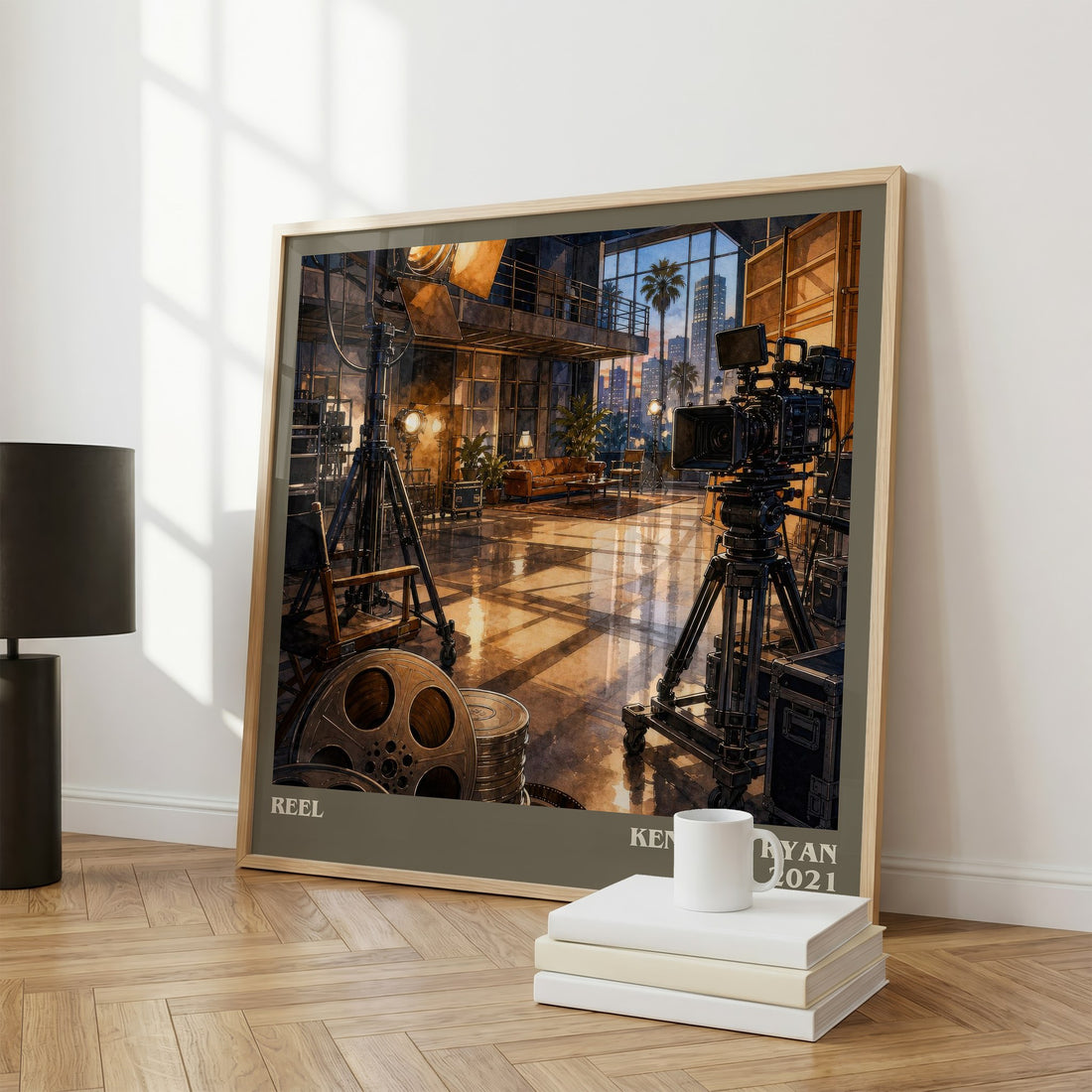 Reel Literary Art Print by Kennedy Ryan – large square framed print leaning against a wall