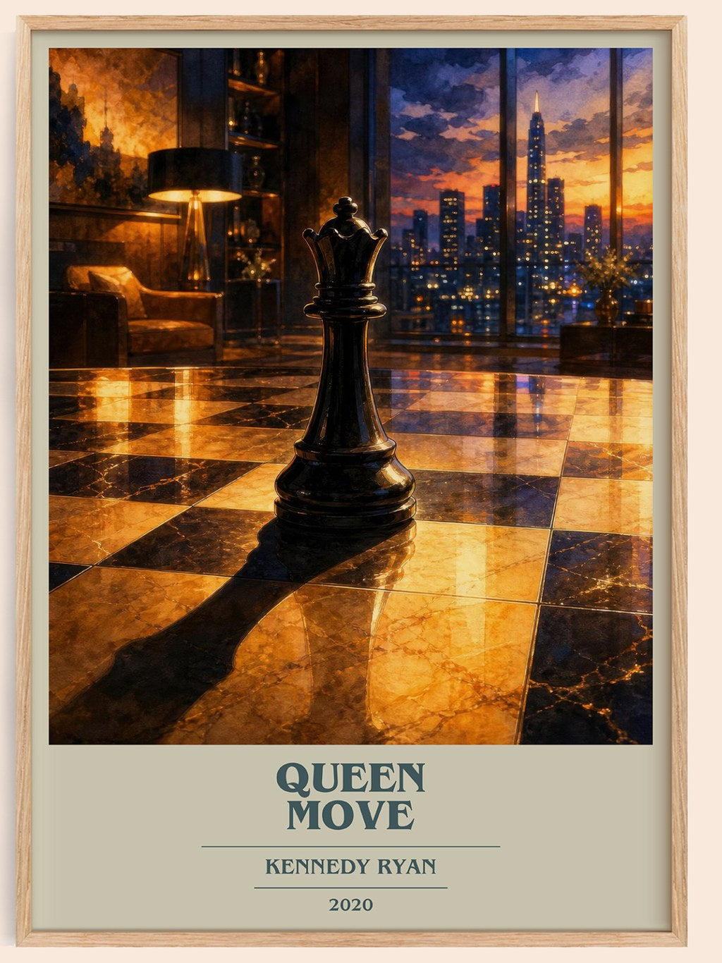 Queen Move book cover book poster by Kennedy Ryan – framed literary art print