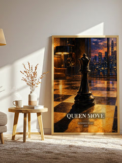Queen Move watercolour print in frame leaning in hallway – romance wall art