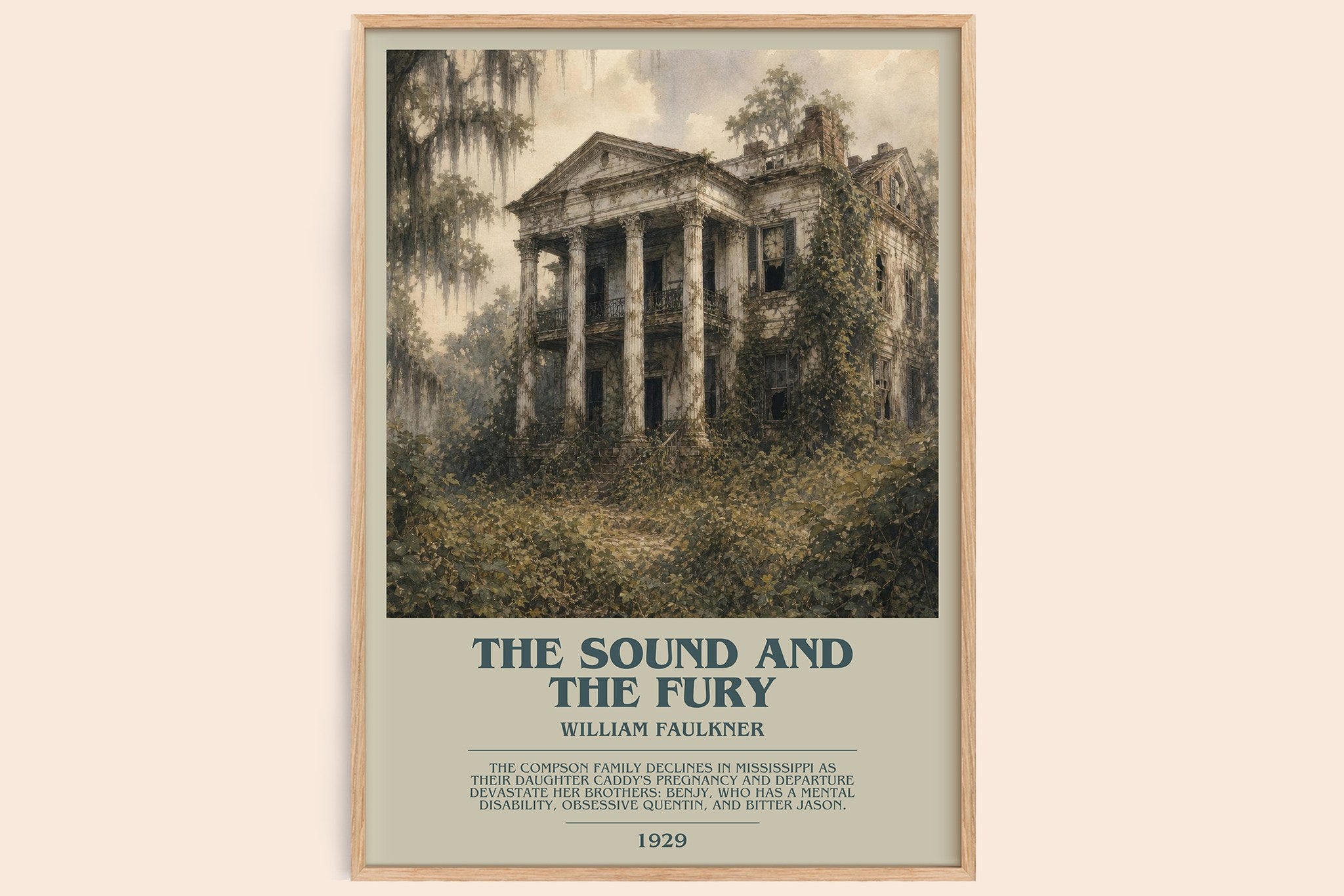 The Sound and the Fury Bookish Wall Art by William Faulkner