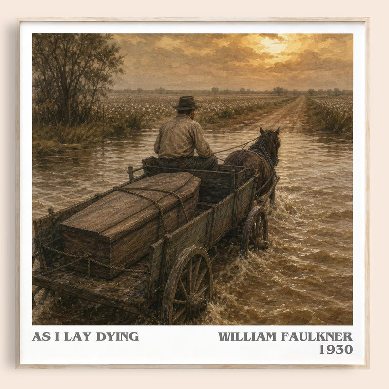 As I Lay Dying literary book poster by William Faulkner – framed literary art print