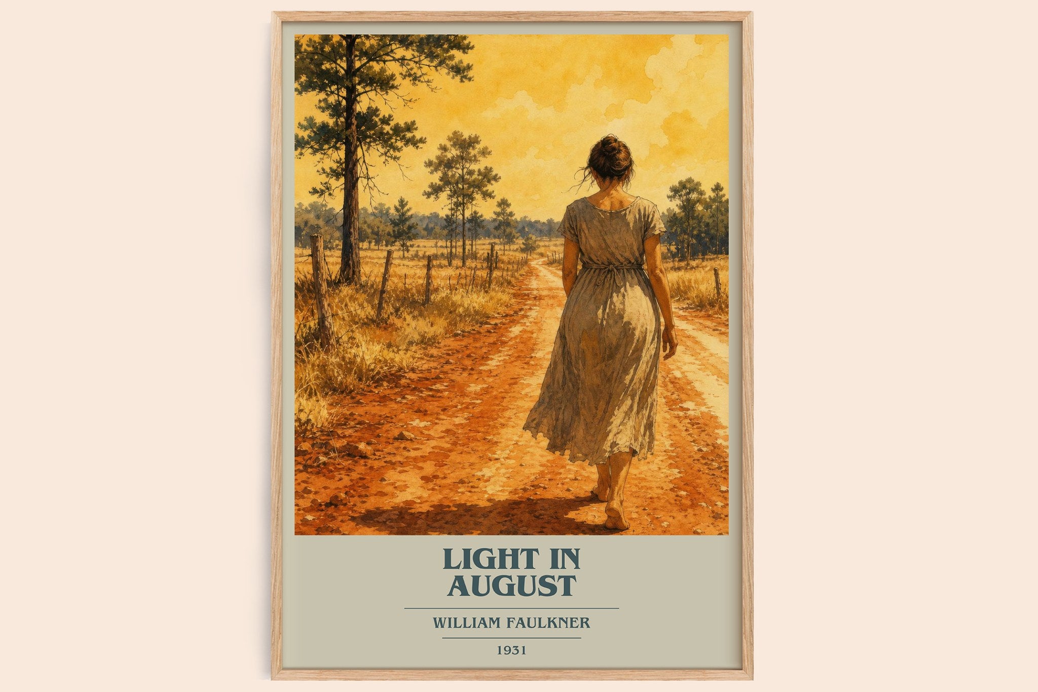 Light in August Book Cover Poster by William Faulkner