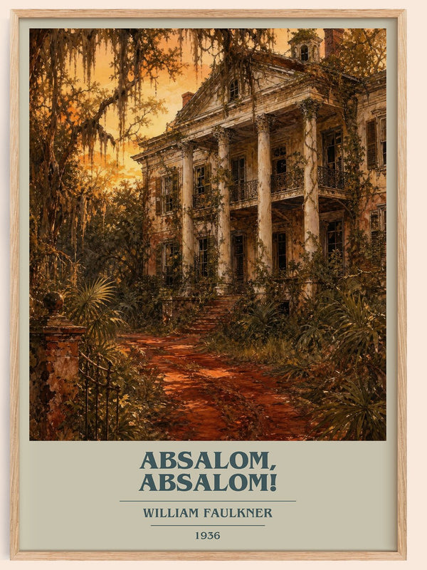 Absalom, Absalom! book cover book poster by William Faulkner – framed literary art print