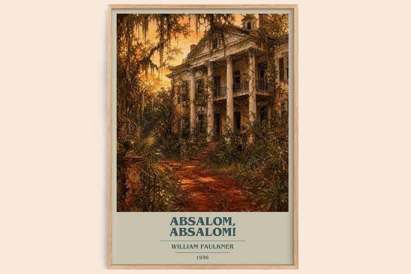 Absalom, Absalom! Book Cover Poster by William Faulkner (Modern Minimalist style)