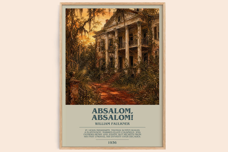 Absalom, Absalom! Bookish Wall Art by William Faulkner (Modern style)