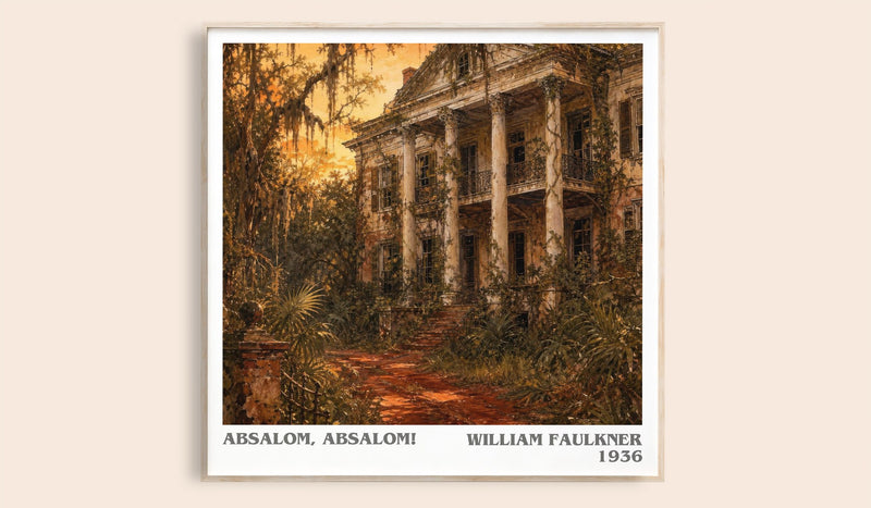 Absalom, Absalom! Literary Art Print by William Faulkner (Square style)