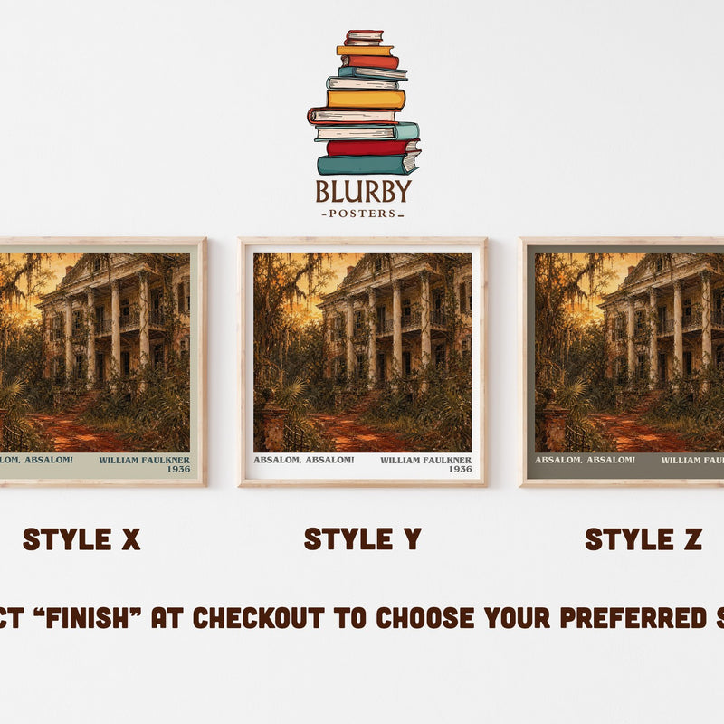 Absalom, Absalom! literary print in frame leaning in hallway – gothic wall art