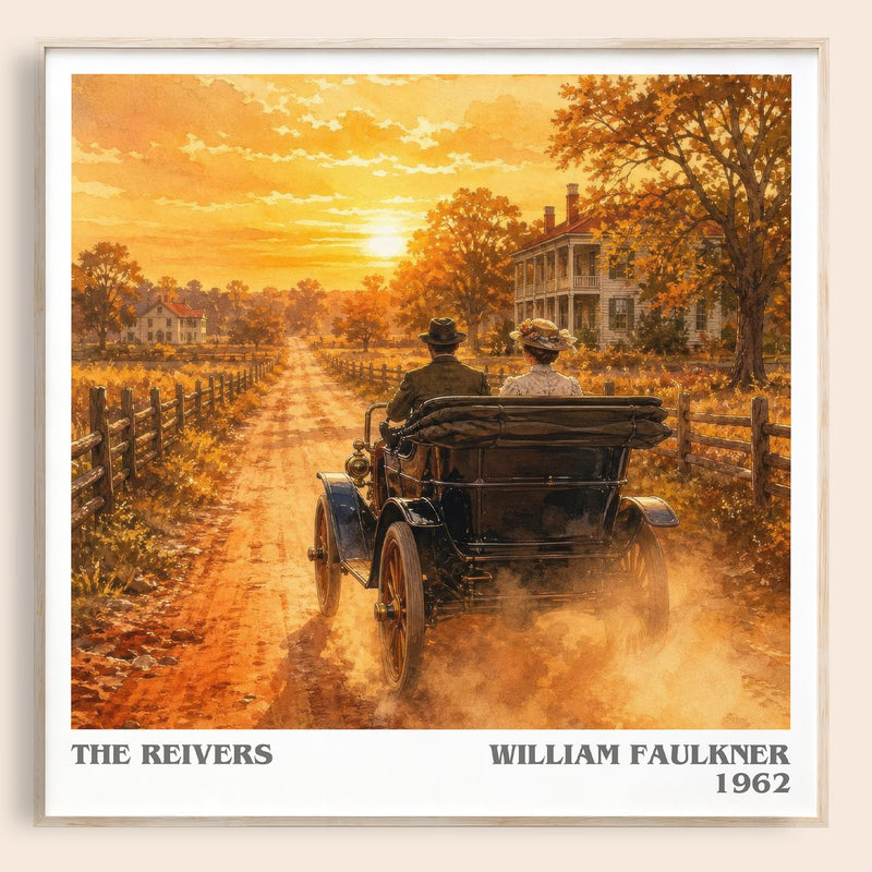 The Reivers literary book poster by William Faulkner – framed literary art print