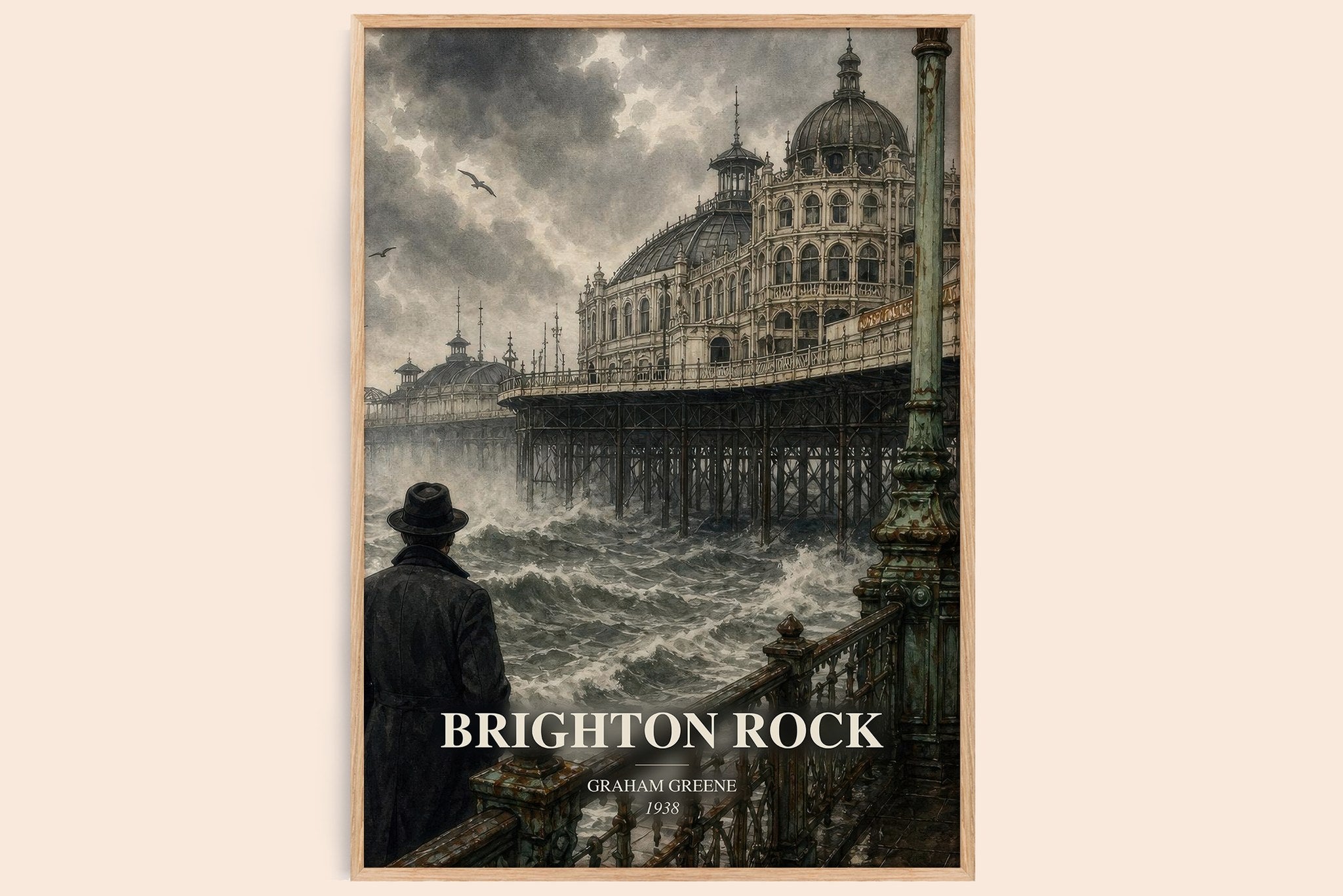 Brighton Rock Book Watercolour Illustration by Graham Greene