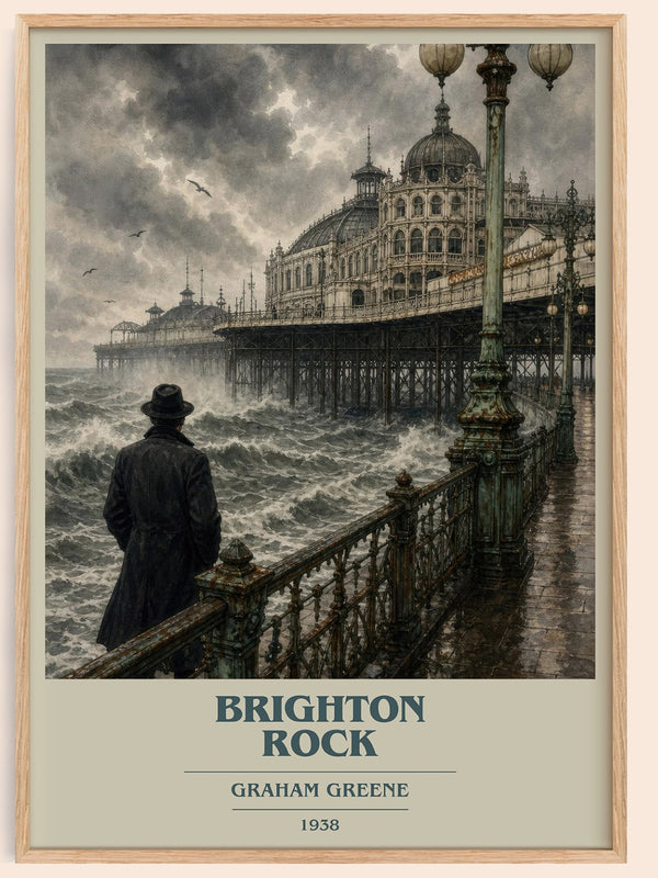 Brighton Rock book cover book poster by Graham Greene – framed literary art print