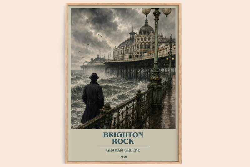 Brighton Rock Book Cover Poster by Graham Greene (Modern Minimalist style)