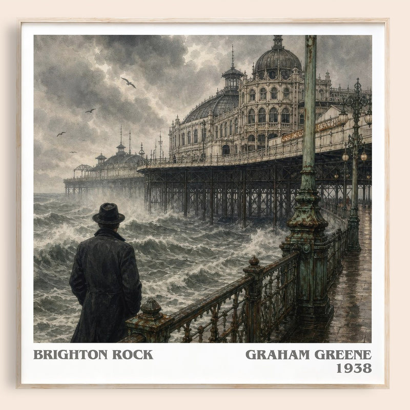 Brighton Rock literary book poster by Graham Greene – framed literary art print