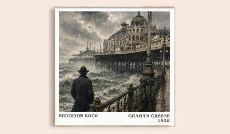 Brighton Rock Literary Art Print by Graham Greene (Square style)