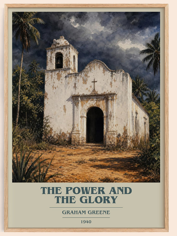 The Power and the Glory book cover book poster by Graham Greene – framed literary art print