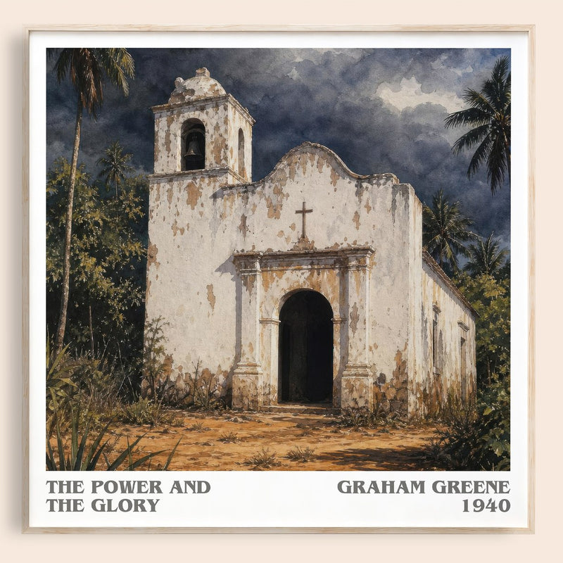The Power and the Glory literary book poster by Graham Greene – framed literary art print