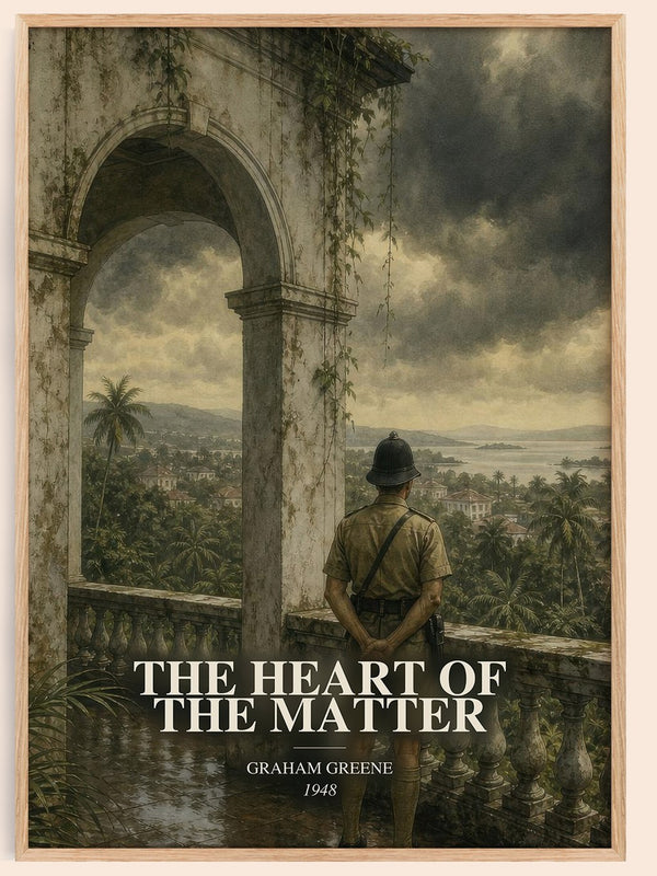 The Heart of the Matter watercolour book poster by Graham Greene – framed literary art print