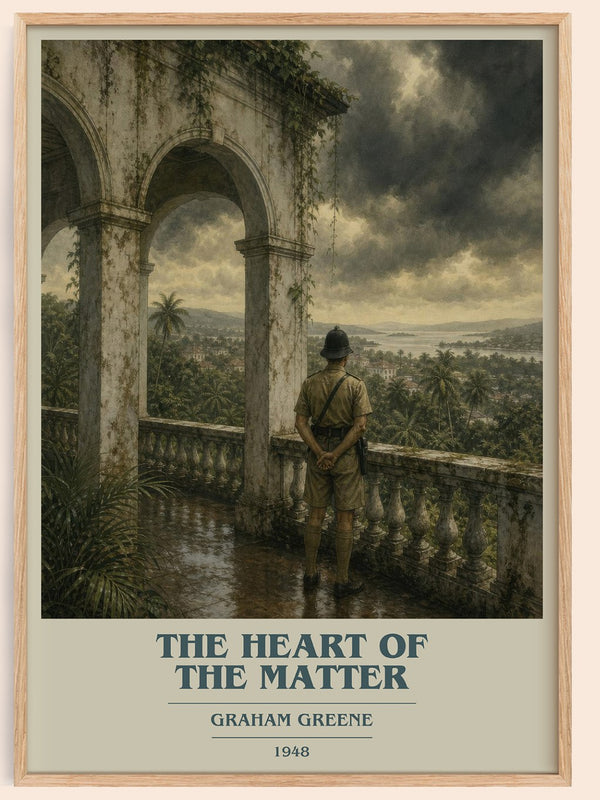 The Heart of the Matter book cover book poster by Graham Greene – framed literary art print