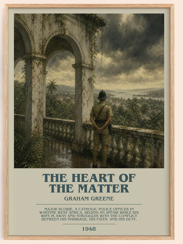 The Heart of the Matter bookish book poster by Graham Greene – framed literary art print