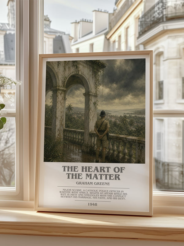 The Heart of the Matter bookish poster colour and style options – Graham Greene book art