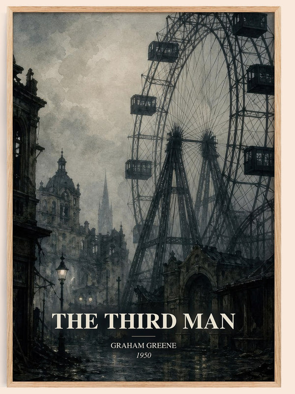 The Third Man watercolour book poster by Graham Greene – framed literary art print