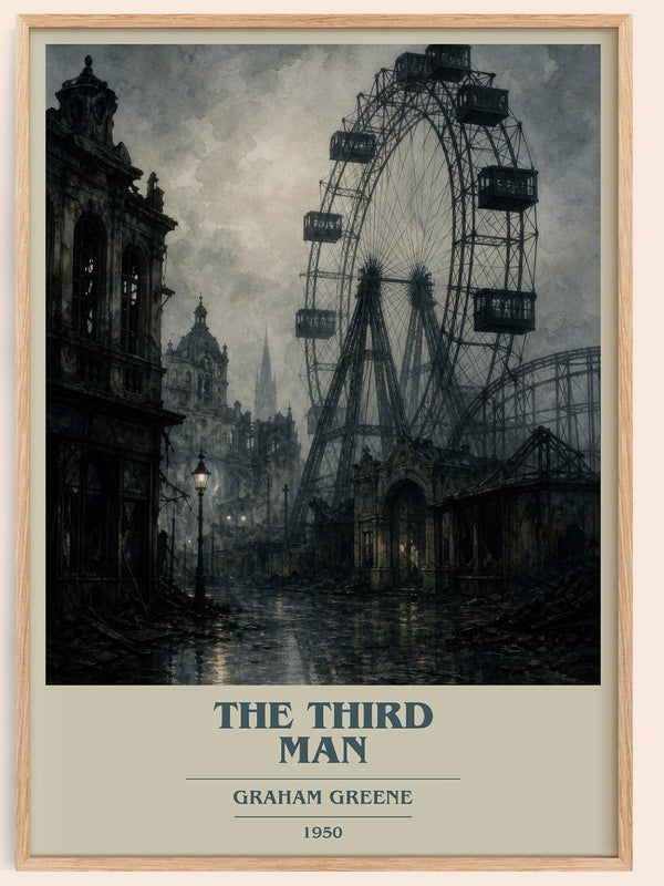 The Third Man book cover book poster by Graham Greene – framed literary art print