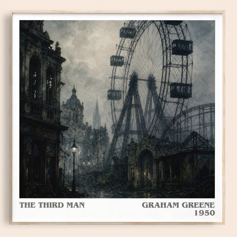 The Third Man literary book poster by Graham Greene – framed literary art print