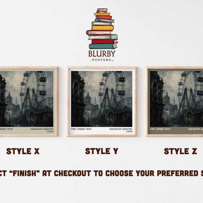 The Third Man literary print in frame leaning in hallway – thriller wall art